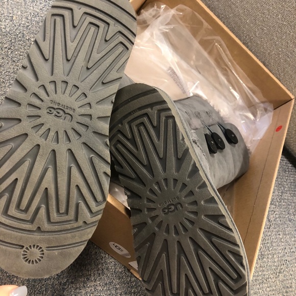 Grey uggs!! Button up!! Worn once. STILL IN BOX - Picture 2 of 4